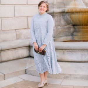 Dainty Jewells Vintage Tea Dress - Pastel Light Blue Size Small